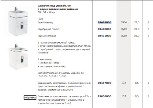 Тумба під умивальник Kolo Twins 89491000