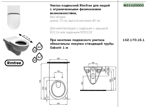 Унитаз Kolo Nova Pro Rimfree M33520000