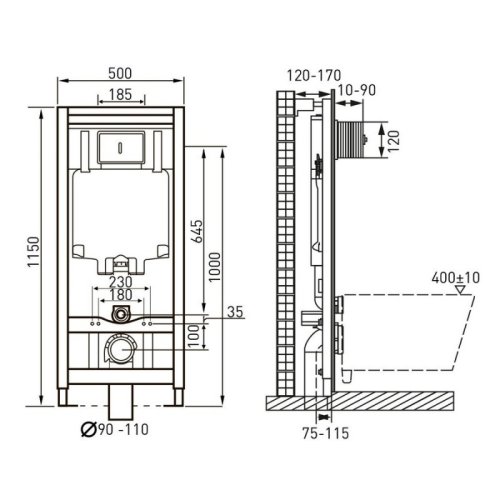 Инсталляция с унитазом Volle Master 141919 + Kolo Idol M1310000U