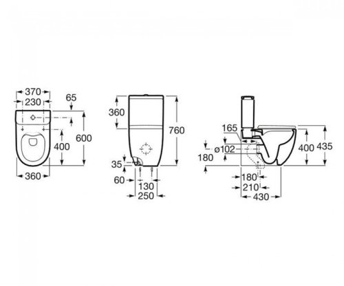 Унитаз Roca Meridian Rimless A34224L000