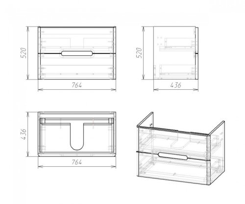 Тумба з умивальником Volle Puerta 15-16-81G