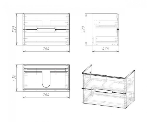 Тумба з умивальником Volle Puerta 15-16-80