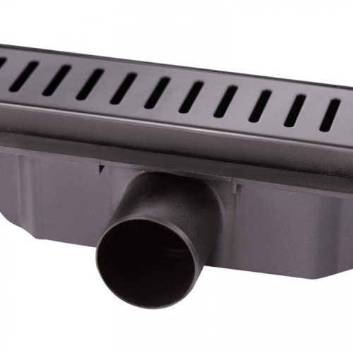 Трап линейный Q-tap Dry FF304-600MBLA с нержавеющей решеткой 600х73 QTDRYFF304600MBLA