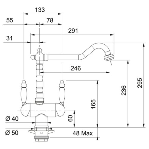 Смеситель для кухни Franke Byblos Clear Water 115.0370.684