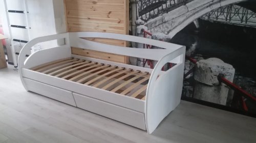 Кровать односпальная МИКС-мебель Бавария с ящиками 80x200 слоновая кость