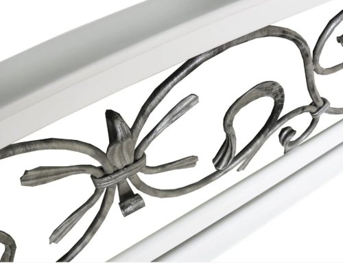 Ліжко полуторне МІКС-меблі Джульєтта з кованим узголів'ям 140x200 білий