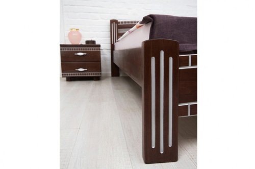 Ліжко двоспальне МІКС-меблі Пальміра 160x200 світлий горіх / патина срібло