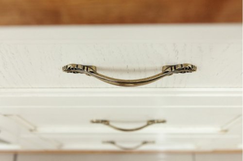 Комод МИКС-мебель 2Д3Ш Freedom c витражем слоновая кость+золото