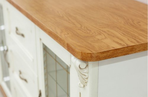 Комод МИКС-мебель 2Д3Ш Freedom c витражем слоновая кость+золото