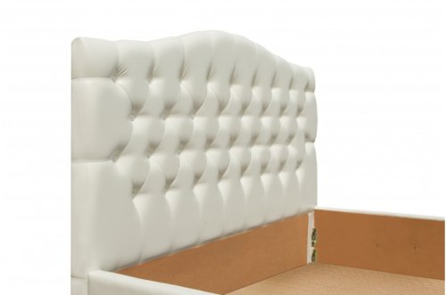 Ліжко двоспальне МІКС-меблі Домініка з підйомним механізмом 160x200 кожзам Колізей 01 білий