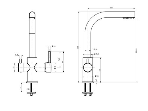 Смеситель для кухни Asignatura Twin Standart 80540600
