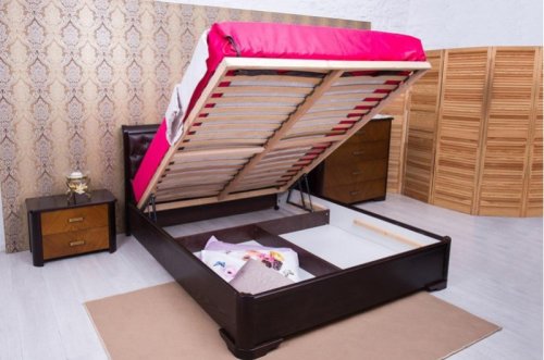 Кровать двуспальная МИКС-мебель Ассоль ромбы с подъемным механизмом 180x200 венге