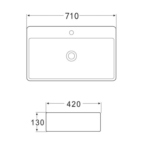 Умивальник Qtap Nando з донним клапаном QT1211K427W