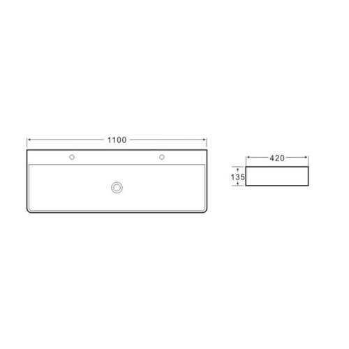 Умывальник Qtap Nando с донным клапаном QT1211K428W