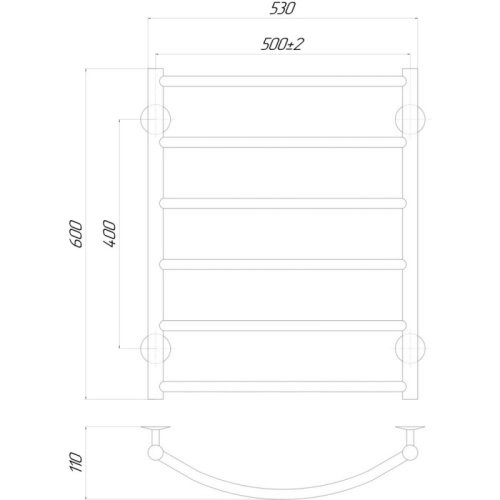 Полотенцесушитель электрический Lidz Classic (CRM) P6 500x600 LE (LIDZCLSCRMP6500600LE)