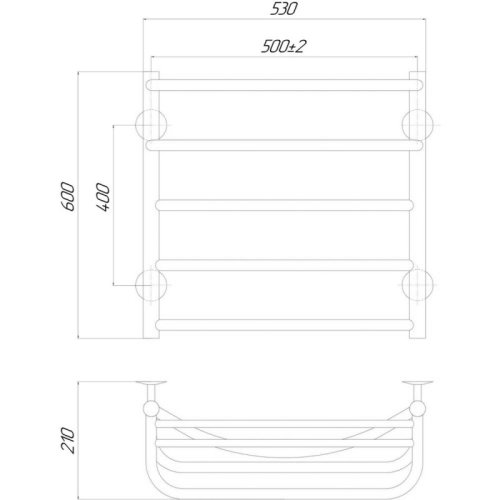 Рушникосушарка електрична Lidz Hotel (CRM) P5 500x600 RE (LIDZHOTCRMP5500600RE)