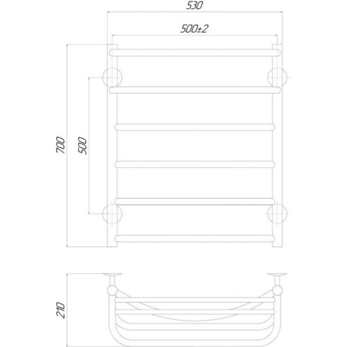 Полотенцесушитель электрический Lidz Hotel (CRM) P6 500x700 RE (LIDZHOTCRMP6500700RE)