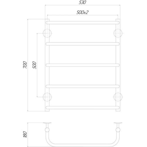 Полотенцесушитель электрический Lidz Standard (CRM) P5 500x700 LE (LIDZSTNDCRMP5500700LE)