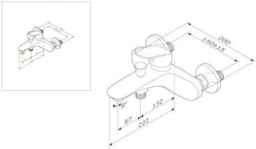 Змішувач для ванни AM.PM Like F8010000