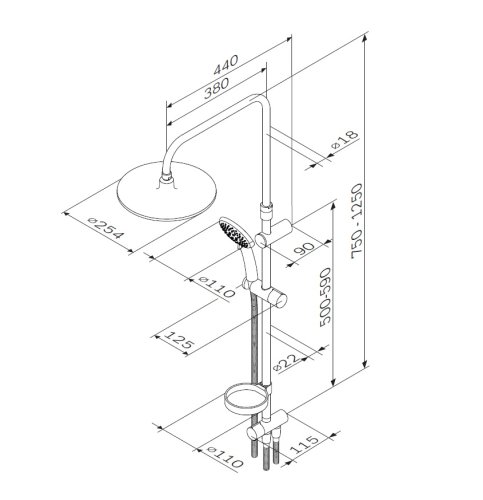 Душевая система AM.PM Like F0780000