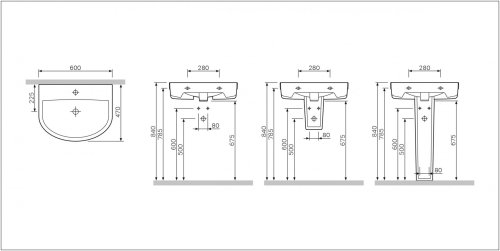 Умывальник AM.PM Bliss L C534321WH