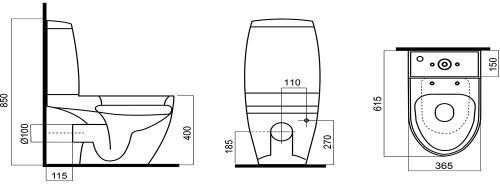 Унитаз-компакт AM.PM Bliss L C538607SC