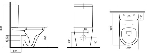 Унитаз-компакт AM.PM Inspire C508607WH