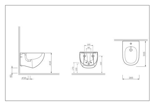 Биде AM.PM Sensation C303411WH