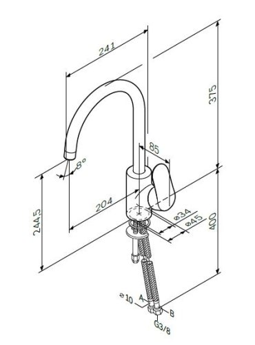 Змішувач для кухні AM.PM Like F8007000