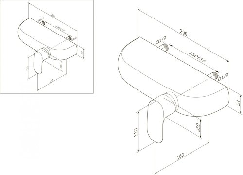 Смеситель для душа AM.PM Sensation F3020000