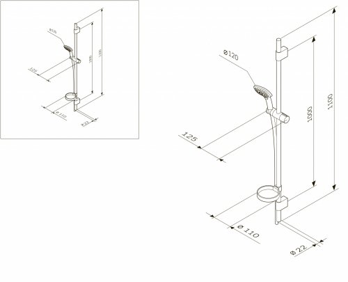 Душевой гарнитур AM.PM Sensation F0130000