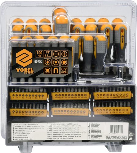 Набор отверток и отверточных насадок VOREL 60750 (100 предметов)