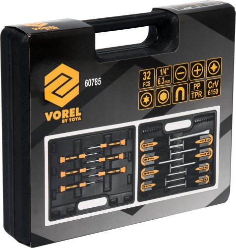 Набор отверток и отверточных насадок VOREL 60785 (32 предмета)