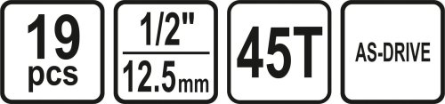 Набор инструментов STHOR 58634 (19 предметов)