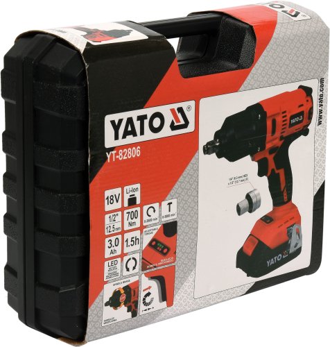Гайковерт ударный аккумуляторный бесщеточный YATO YT-82806