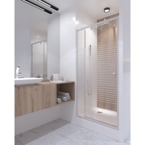 Набор Qtap дверь в нишу Pisces WHI208-9.CP5 + поддон Unisquare 308815 (PISWHI2089CP5UNIS308815)