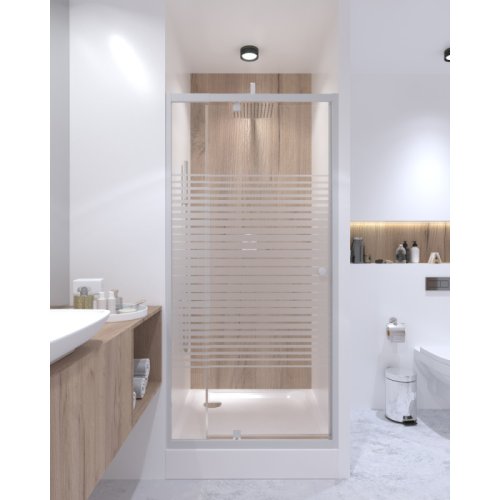 Набор Qtap дверь в нишу Pisces WHI208-9.CP5 + поддон Unisquare 309915 (PISWHI2089CP5UNIS309915)