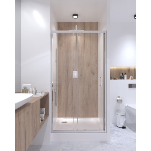 Набір Qtap двері в нішу Taurus CRM201-11.C6 + піддон Unisquare 301115 (TAUCRM20111C6UNIS301115)