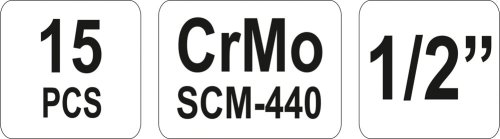 Набор торцевых головок YATO YT-1055 (15 предметов)