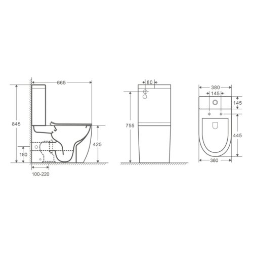 Унитаз-компакт Qtap Robin Rimless Soft-close QT13222141ARW