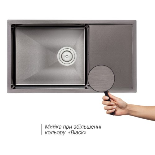 Кухонная мойка Qtap D7844BL 3.0/1.2 мм (QTD7844BLPVD12)