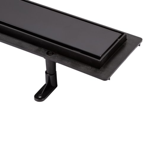 Трап линейный Qtap Dry Tile304-600MBLA с нержавеющей сеткой 600х70