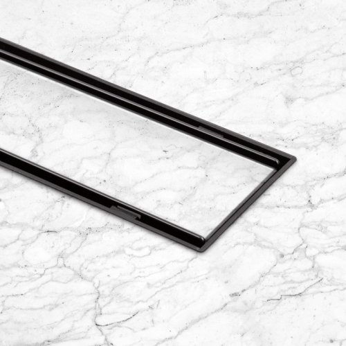 Трап линейный Qtap Dry Tile304-800MBLA с нержавеющей сеткой 800х70