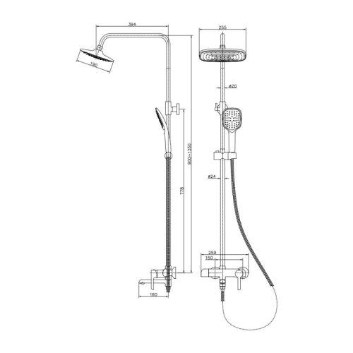 Душова система Qtap Grand CRM 1004