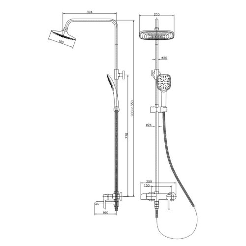 Душевая система Qtap Grand WCR 1004