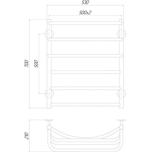 Полотенцесушитель электрический Lidz Cascade (CRM) P6 500x700 LE