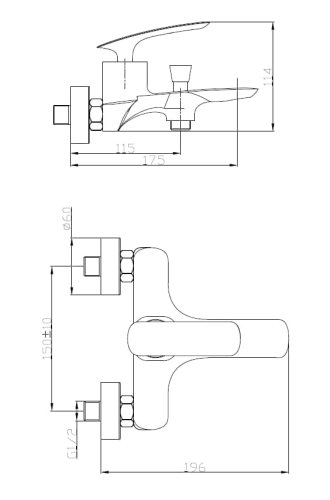 Смеситель для ванны Asignatura Elegant 55502800