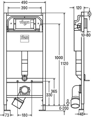 Инсталляция Viega Prevista Dry (3 в 1) 771973 + панель смыва 773748 + крепеж 678630