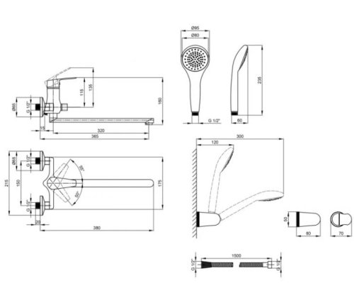 Змішувач для ванни Qtap Ortiz CRM 005 New
