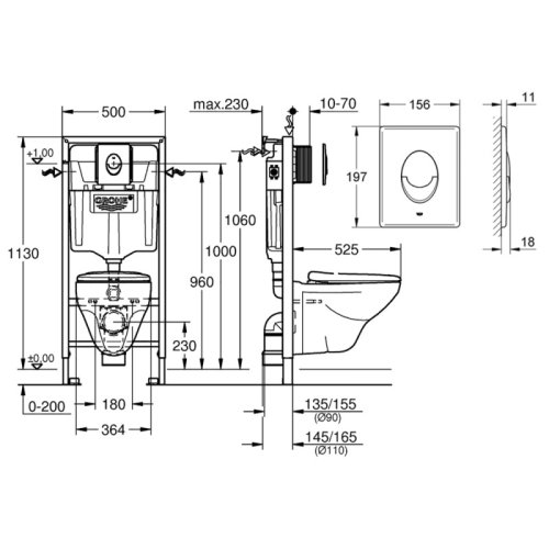 Инсталляция с унитазом Grohe Solido Compact 4 в 1 39400000